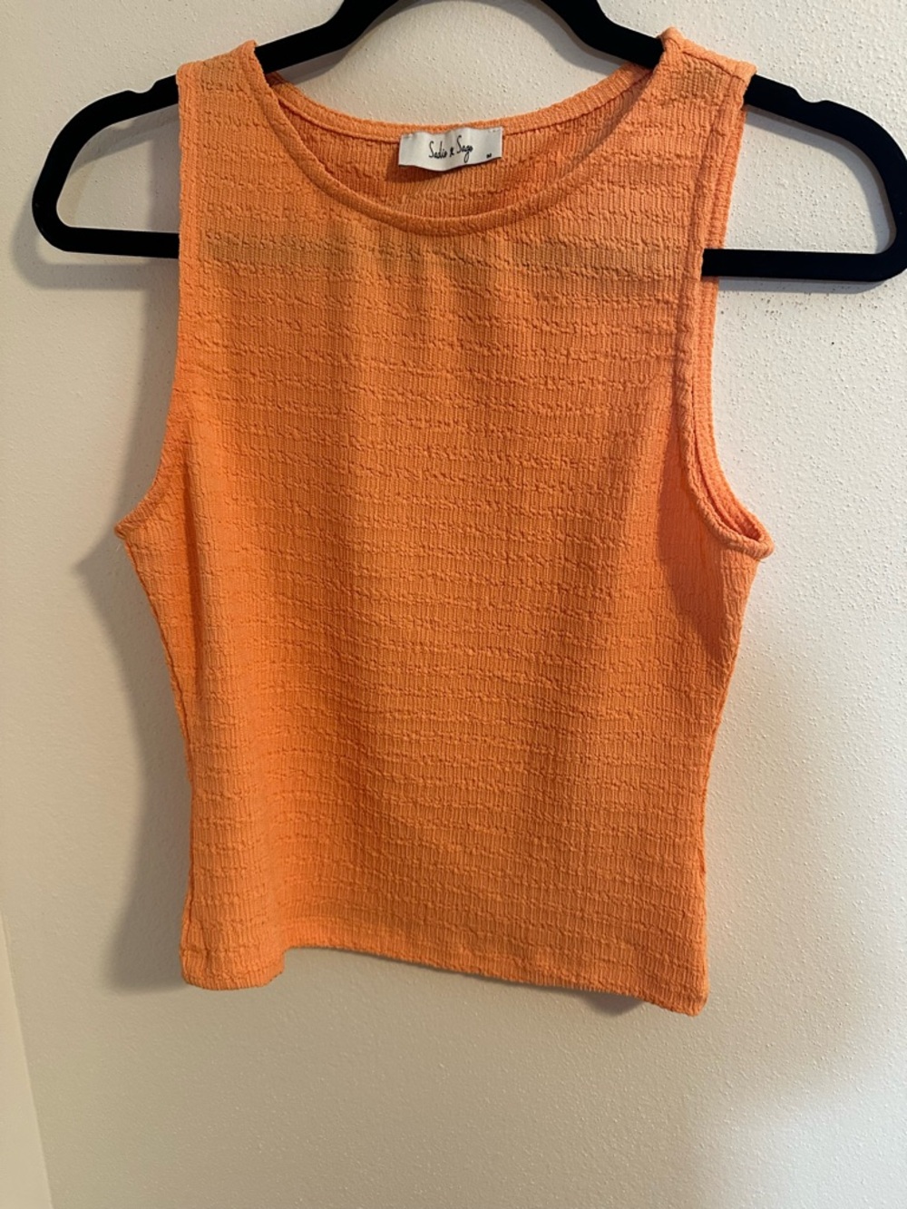 Sadie & Sage Bright Orange Textured Tank Top